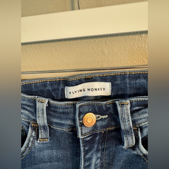 Flying Monkey Dark Blue Cropped Jeans Frayed - Picture 2 of 5